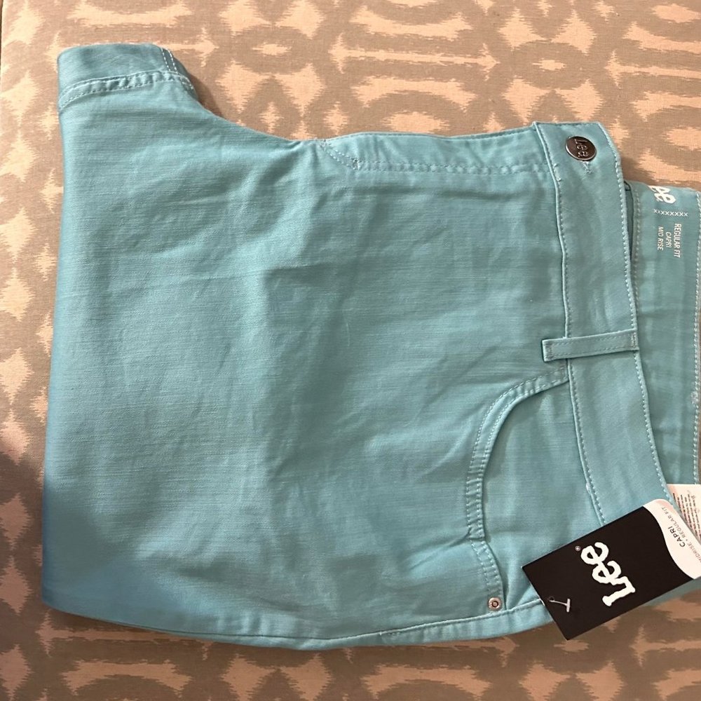 Lee Turquoise Blue Denim Jean Capris - 26W
